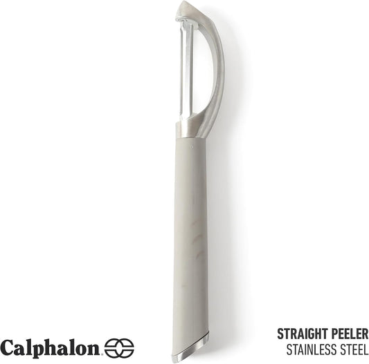Calphalon Stainless Steel Vegetable Peeler with Swivel Blade, Ergonomic Non-Slip Grip Handle for Fruits & Vegetables, Kitchen Peeler for Smooth Peeling & Meal Prep