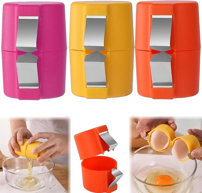 Egg Topper Cutter Tool Egg Cracker Tool Egg Shell Opener Hard Boiled Egg Peeler Egg Shell Opener for Hard Boiled Eggs Egg Cracker Tool For Eggs Kitchen Gadgets (3, pink yellow, orange)