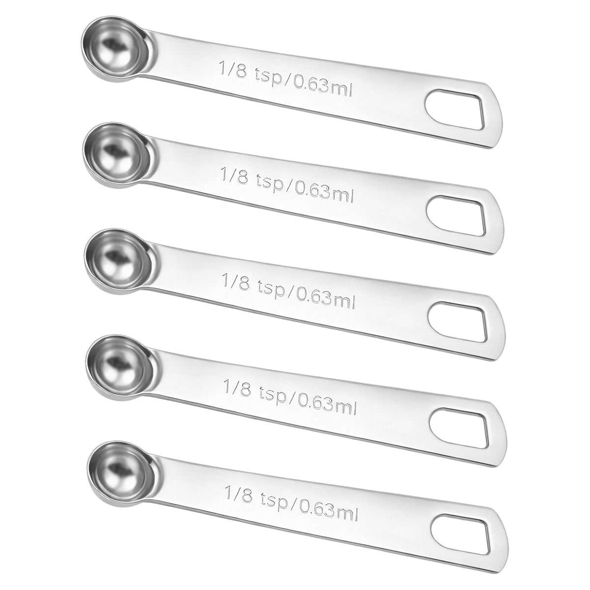 5PCS 1/2tsp(1/6tbsp, 2.5 ml) Measuring Spoon Teaspoons Stainless Steel Measure Spoons for Precise Cooking, Baking and Spices Measurement
