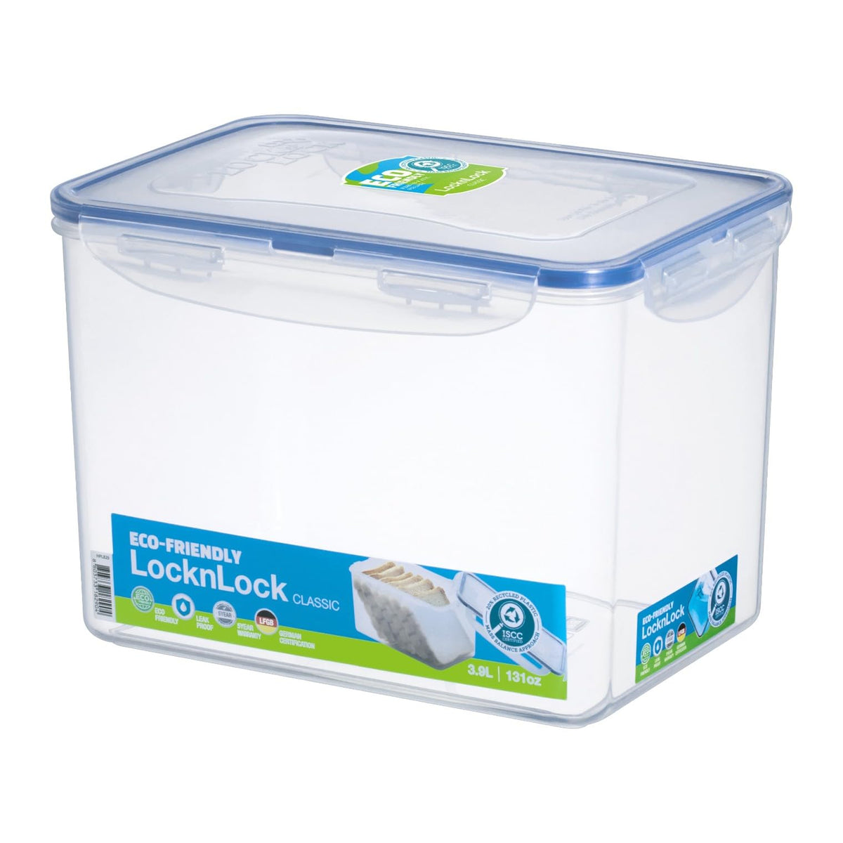 LOCK & LOCK Easy Essentials Food Lids/Pantry Storage/Airtight Containers, BPA Free, Rectangle - 8 Cup - for Cookies, Clear