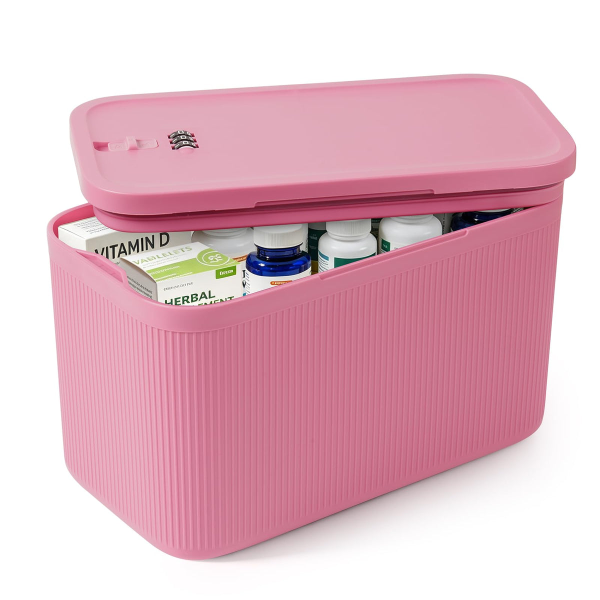 Medication Lock Box with Combination Lock, Keyless Small Box for Fridge Pills Phone Medicine - Home Office Travel Dorm