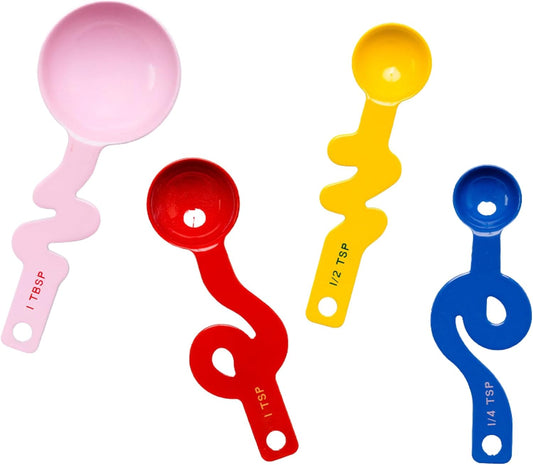 ban.do Colorblock Measuring Spoon Set, 4-Piece Steel Set