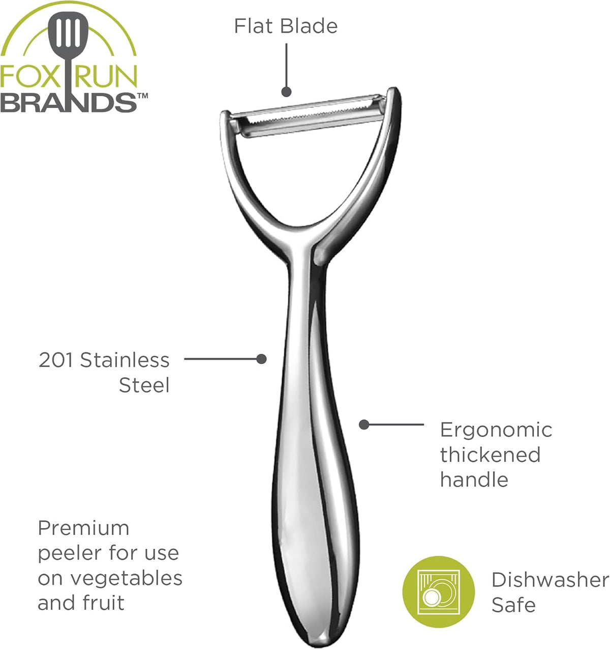 Fox Run Stainless Steel Y Shaped Vegetable Peeler With Ergonomic Handle