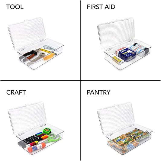 Isaac Jacobs Small Stackable Organizer Bin (10.75” x 6.5” x 2.4”)