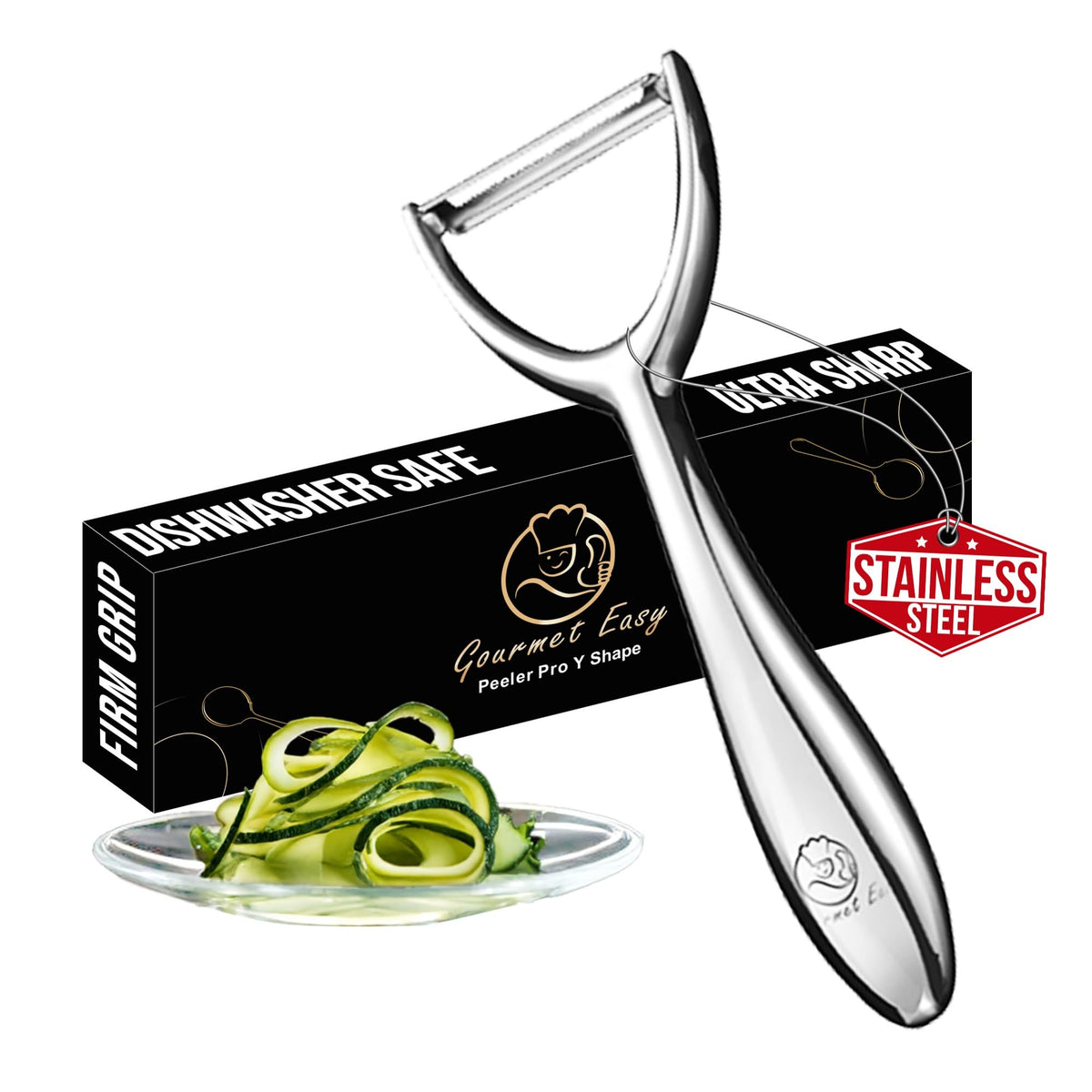 Gourmet Easy Vegetable Peeler Ultra Sharp Stainless Steel Blade (I Peeler)