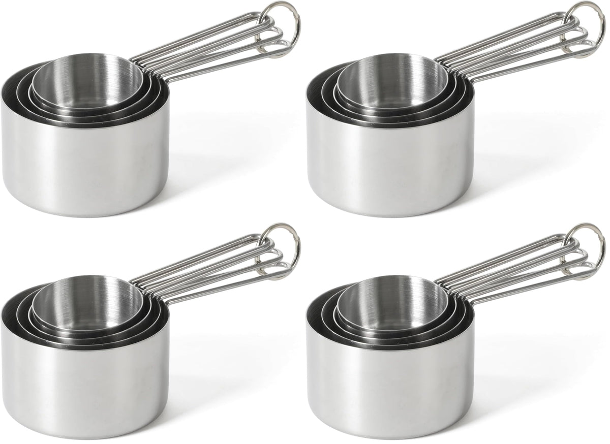 Martha Stewart Richburn 4-Piece Gold Stainless Steel Measuring Cup Set – Durable and Stylish Kitchen Measuring Tools for Baking and Cooking