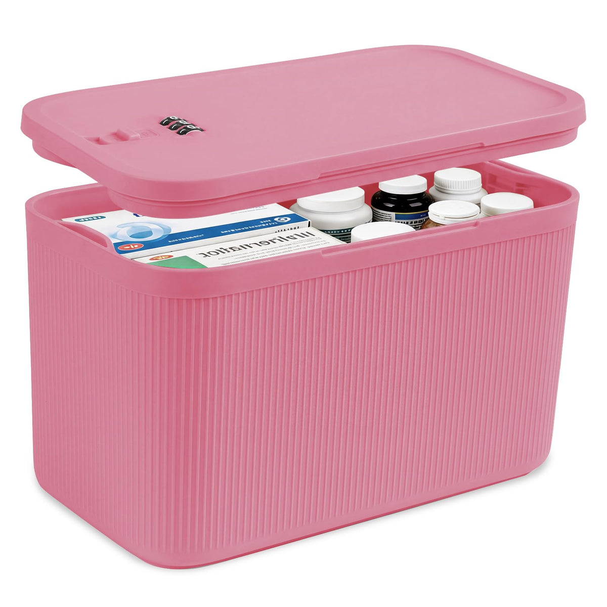 Upgraded Taller Lock Box for Medication, Phone Jail & Snacks – Large Lockable Storage Box with 3-Digit Combination Lock, Food-Safe BPA-Free Plastic– Medicine Lock Box for Home, Fridge, Travel