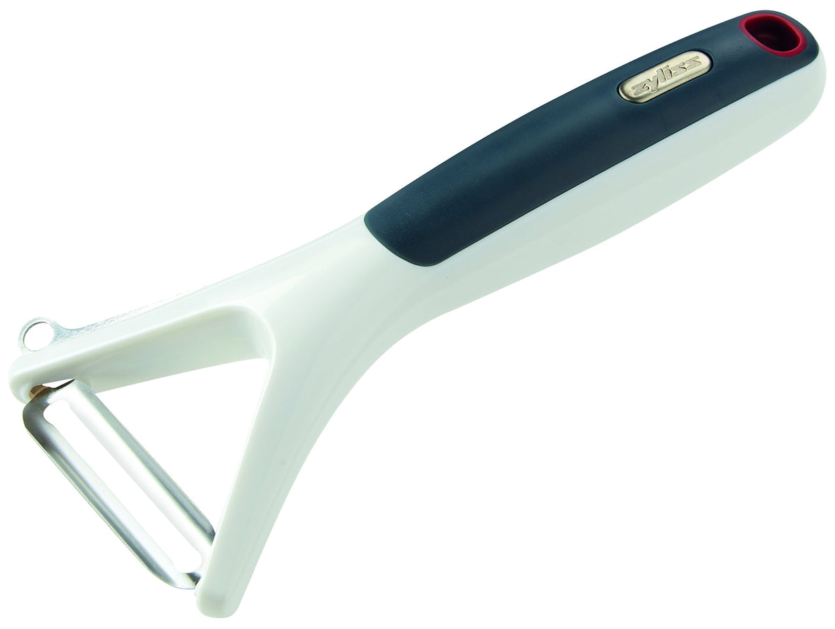 Zyliss Y Peeler – Extra-Hardened Stainless Steel Blade for Effortless Fruit & Vegetable Peeling – Built-in Eye Cutter – Ergonomic Wheatstraw Grip – Dishwasher Safe with Safety Cover – Black