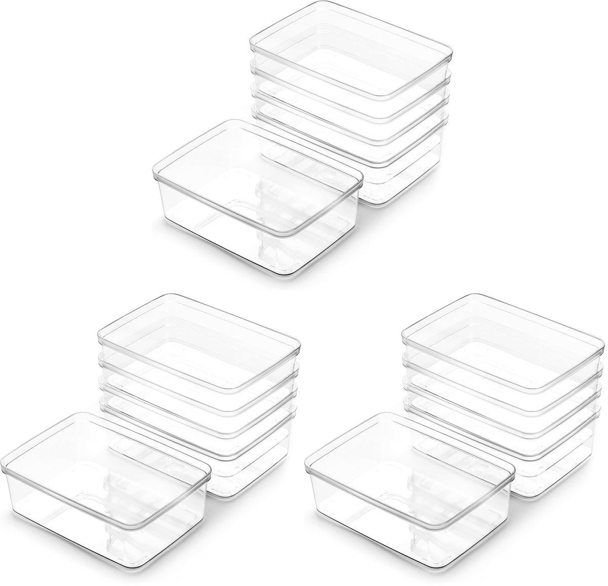 BINO | Plastic Storage Bins, X-Small - 5 Pack | THE LUCID COLLECTION | Multi-Use Built-In Handles BPA-Free Clear Storage Containers | Fridge Organizer | Pantry & Home Organization