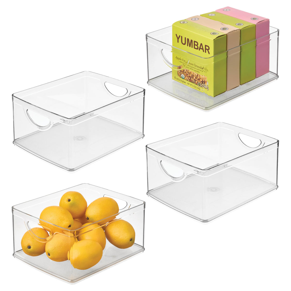 iDesign Plastic Stackable Kitchen Cabinet Storage Bin, Clear