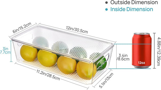 Vtopmart 2pcs Clear Stackable Storage Bins with Lids