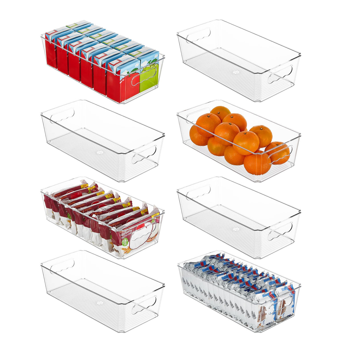 Vtopmart 2pcs Clear Stackable Storage Bins with Lids