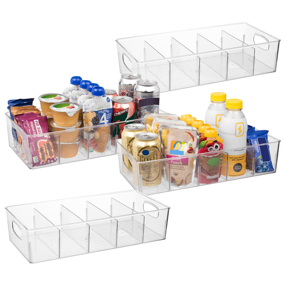 ClearSpace Pantry Storage Bins with Removable Dividers, XL, 2 Pack