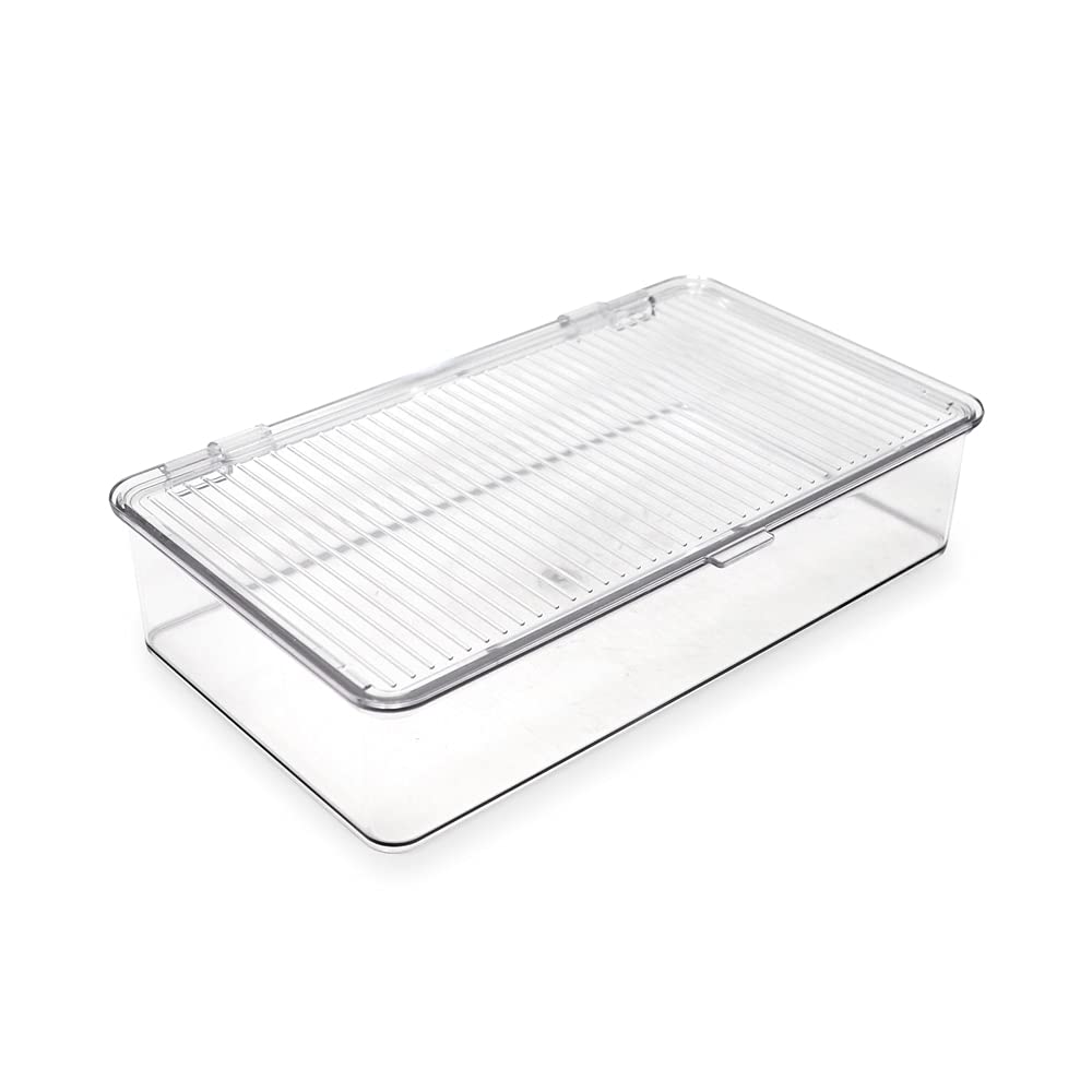 Isaac Jacobs Small Stackable Organizer Bin (10.75” x 6.5” x 2.4”)