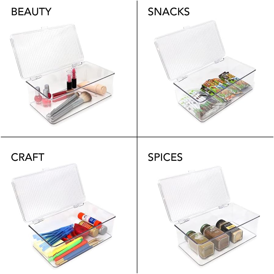 Isaac Jacobs Medium Stackable Organizer Bin (10.75”x6.5”x3.7”)