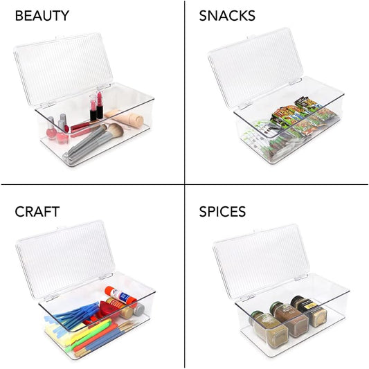 Isaac Jacobs Medium Stackable Organizer Bin (10.75”x6.5”x3.7”)