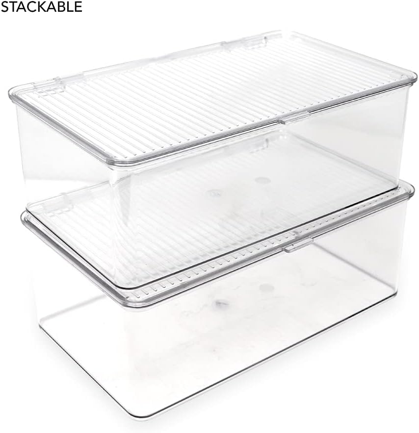 Isaac Jacobs Medium Stackable Organizer Bin (10.75”x6.5”x3.7”)