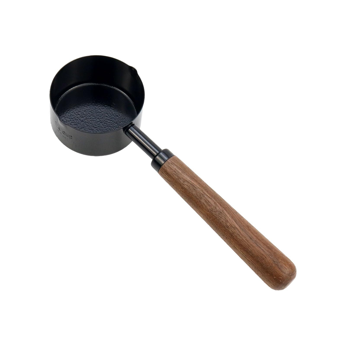 Set of 4 Stainless Steel Measuring Spoons with Wooden Handle, Black