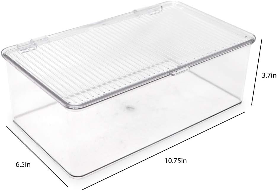 Isaac Jacobs Medium Stackable Organizer Bin (10.75”x6.5”x3.7”)