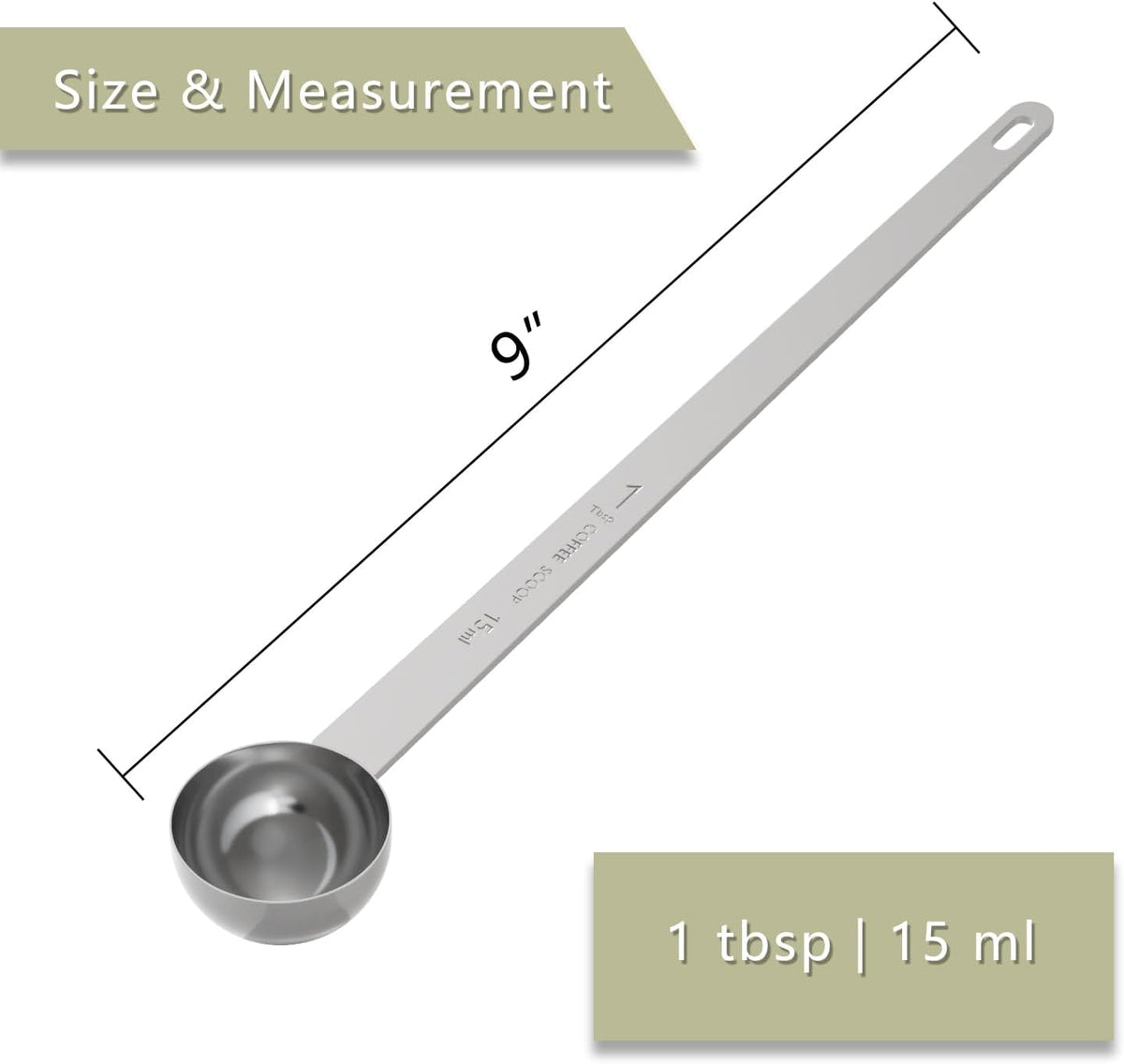 2PCS Extra Long Handle Coffee Scoop, 1Tbsp(15ml) Measuring Spoon