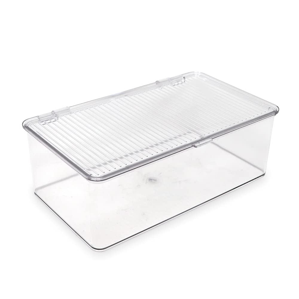 Isaac Jacobs Medium Stackable Organizer Bin (10.75”x6.5”x3.7”)