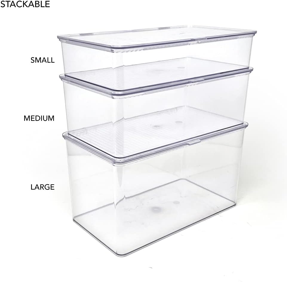 Isaac Jacobs Small Stackable Organizer Bin (10.75” x 6.5” x 2.4”)