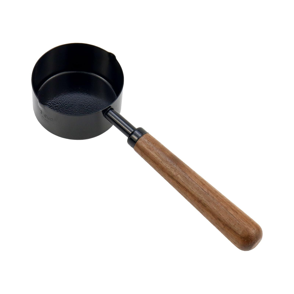 Set of 4 Stainless Steel Measuring Spoons with Wooden Handle, Black