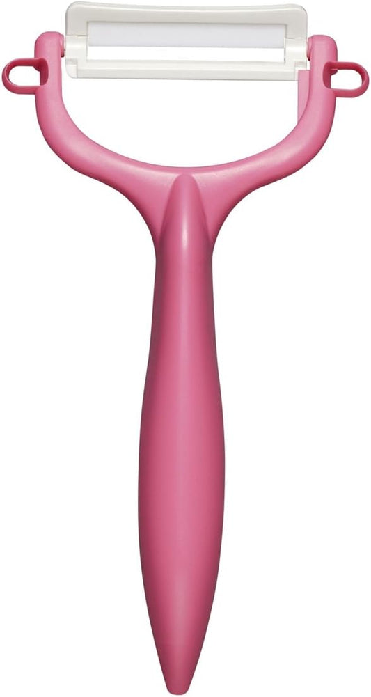 Kyocera CP-99 PK Ceramic Peeler, Rust Free, Easy to Clean, Pink, T-shaped Type, Light and Sharp to Use, Keeps Sharp, Does Not Accidentally Disinfect, Bleaching, Made in Japan
