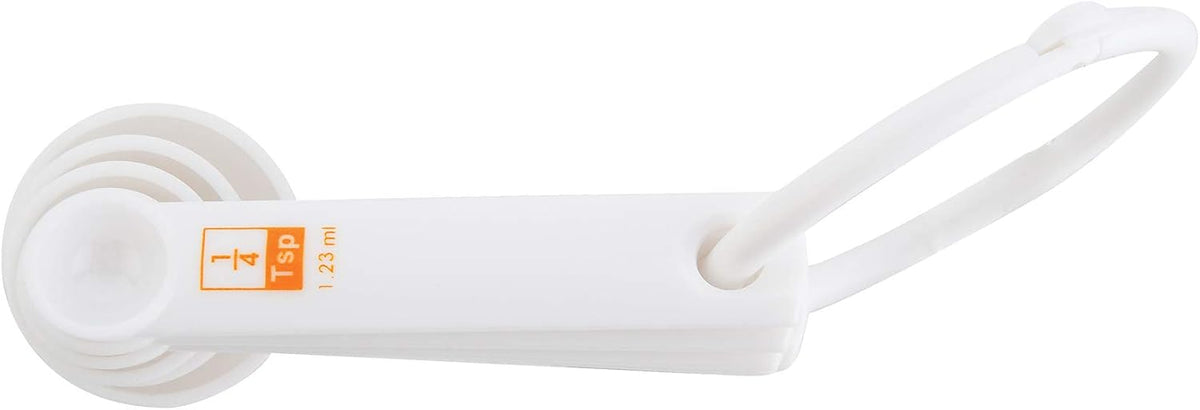 Fox Run 6-Piece Plastic Measuring Spoon Set White, 1.6 x 9 x 3 inches