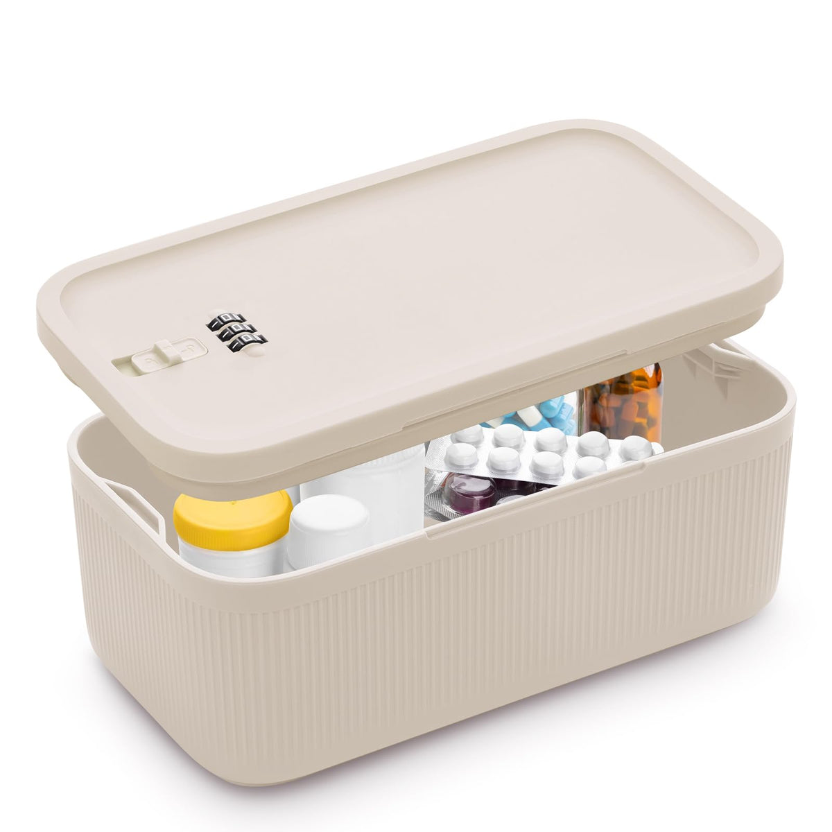 Upgraded Taller Lock Box for Medication, Phone Jail & Snacks – Large Lockable Storage Box with 3-Digit Combination Lock, Food-Safe BPA-Free Plastic– Medicine Lock Box for Home, Fridge, Travel