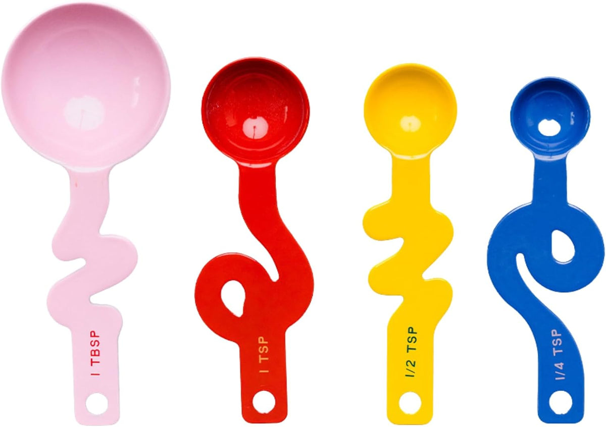 ban.do Colorblock Measuring Spoon Set, 4-Piece Steel Set