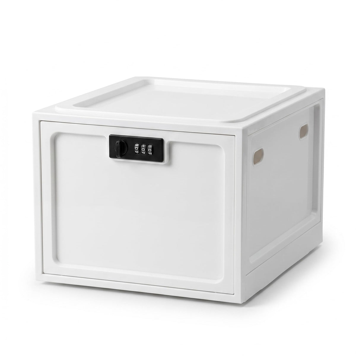 Medicine Lock Box for Safe Medication, 10L Lockable Storage Box for Fridge/Snacks Food, Phone Lock Boxes with Combination Code for Home/Dorms/Office Storage (1, Translucent White)