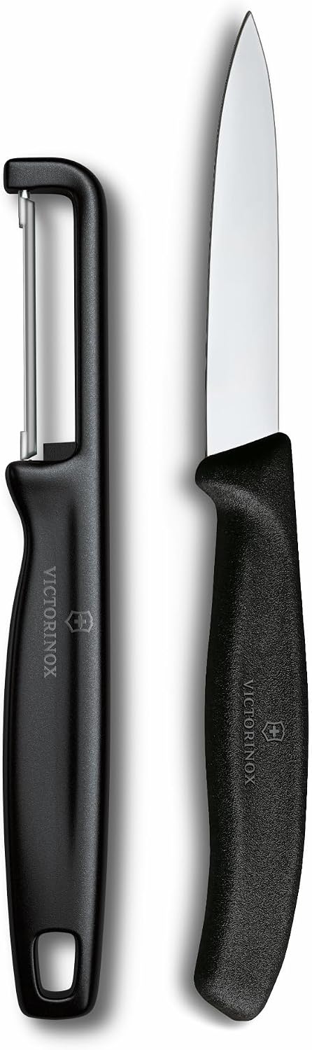 Victorinox Swiss Classic 2 PC Paring Knife and I-Peeler Set, Black