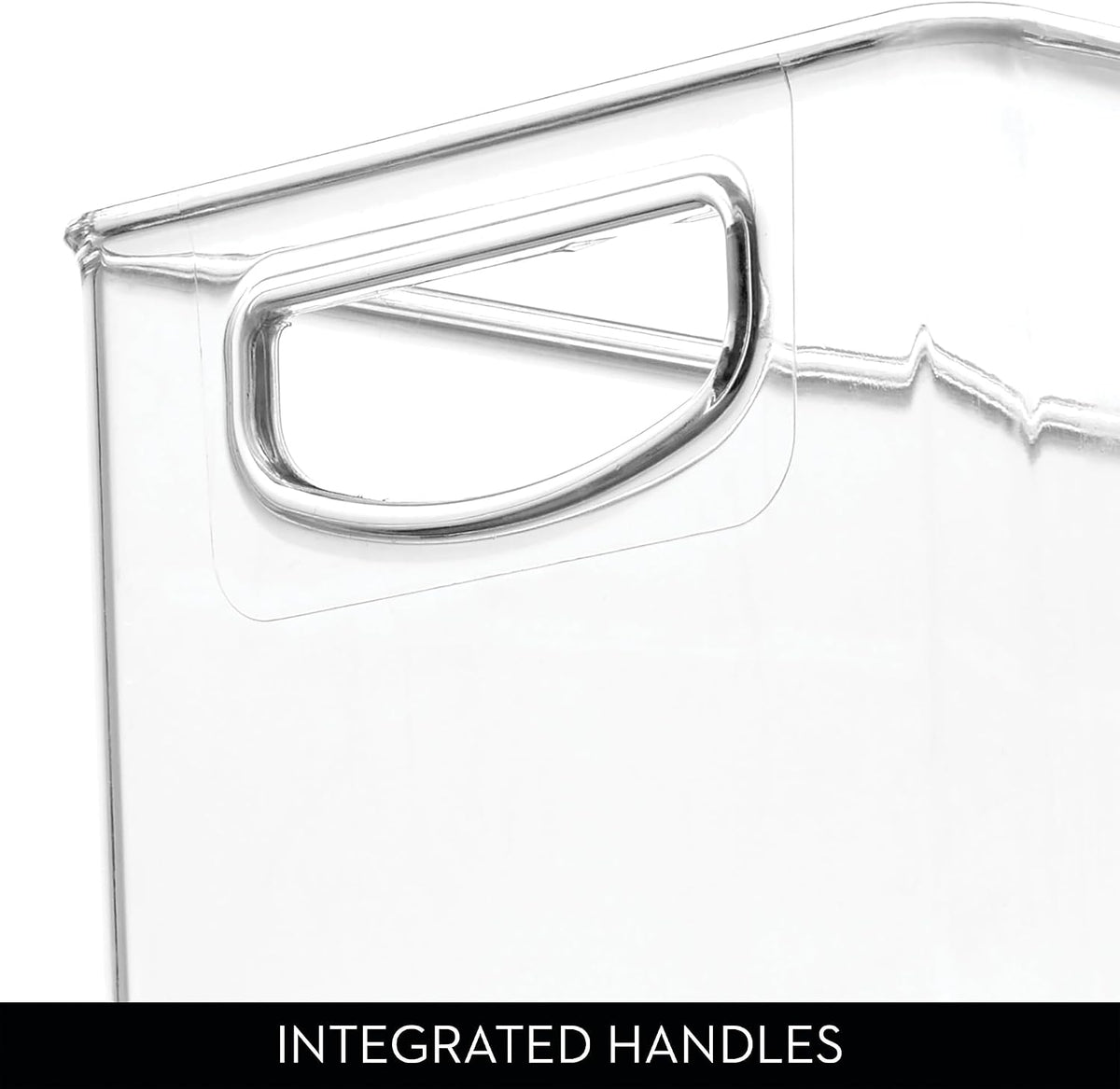 iDesign Plastic Stackable Pantry Bin with Handles, Clear