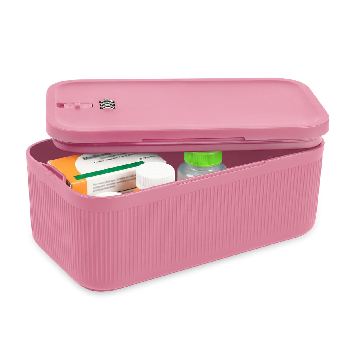 Medication Lock Box with Combination Lock, Keyless Small Box for Fridge Pills Phone Medicine - Home Office Travel Dorm