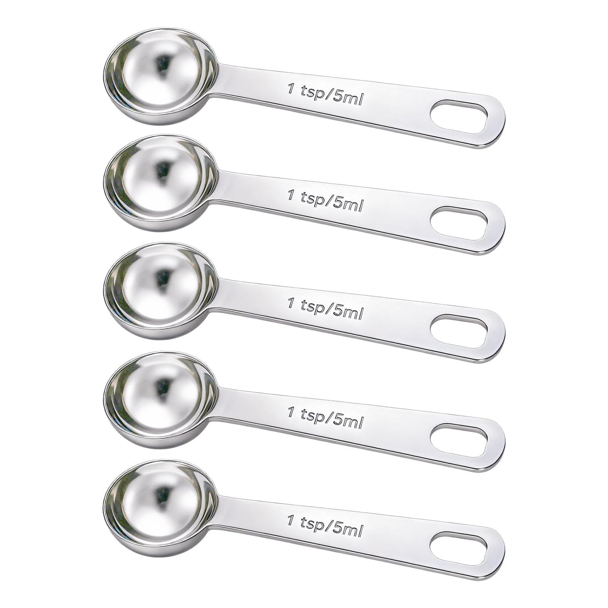 5PCS 1/2tsp(1/6tbsp, 2.5 ml) Measuring Spoon Teaspoons Stainless Steel Measure Spoons for Precise Cooking, Baking and Spices Measurement