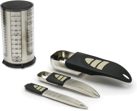 KitchenArt Baker’s Pro Adjust-A-Measure Set, 4-Piece, Satin