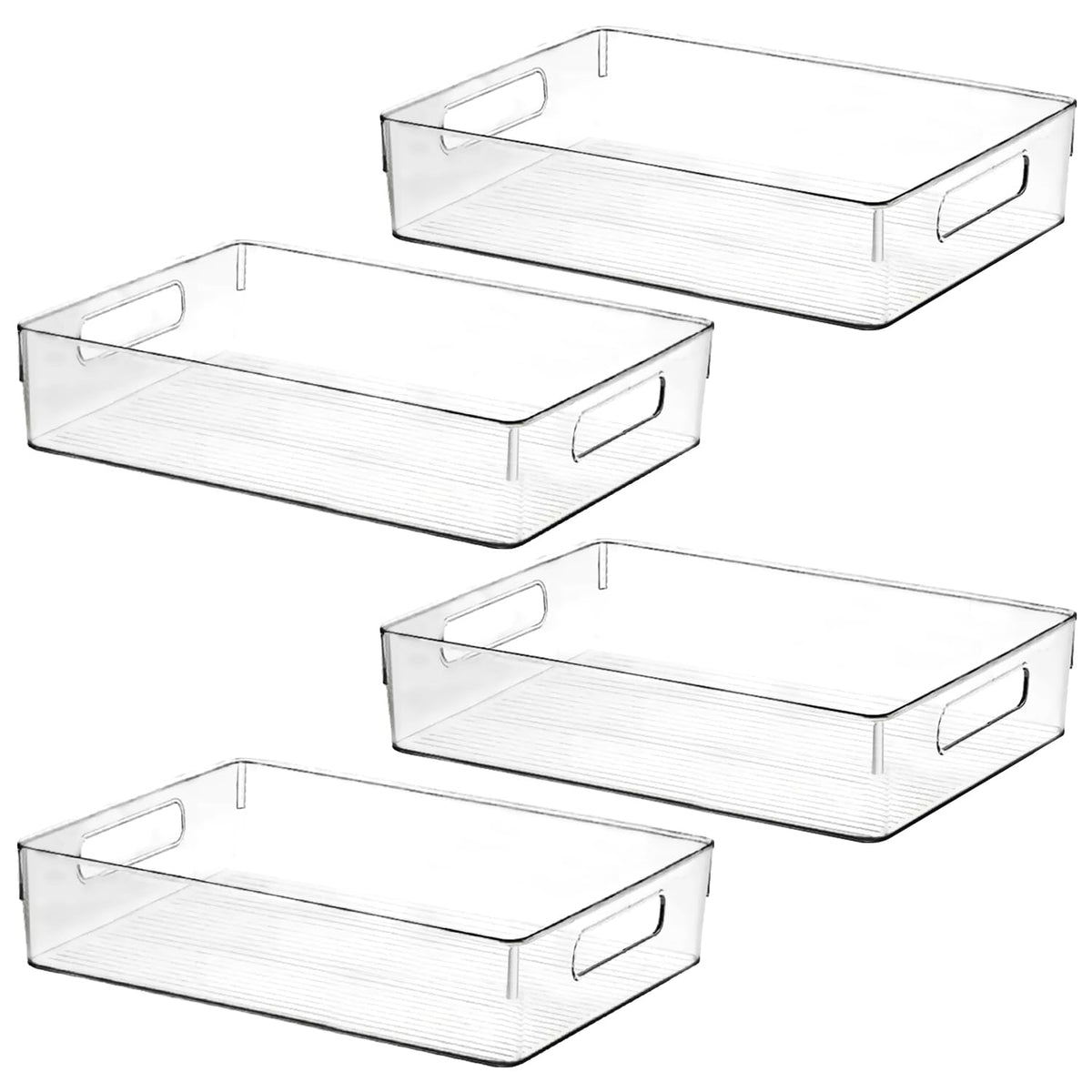 Clear Plastic Storage Bins, Pantry Organizers and Storage, Kitchen Organization and Storage Containers Bins for Organizing, Fridge, Freezer, Bathroom, Pantries, Medicine Cabinet Organizer Bin