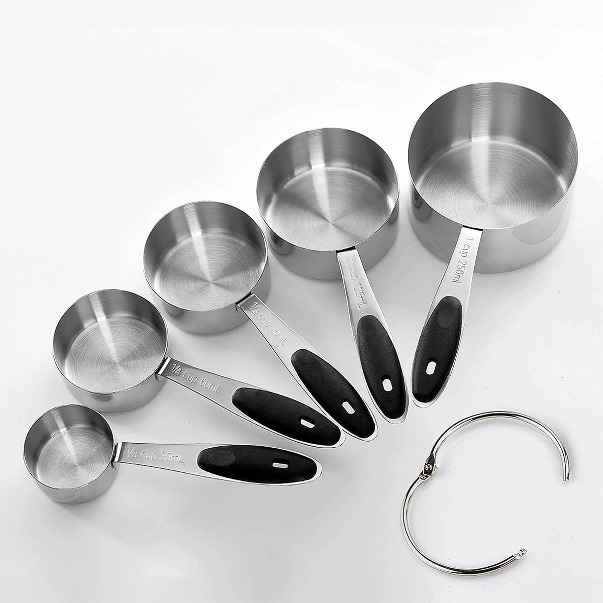 EDELIN Measuring Cups and Magnetic Measuring Spoons Set, Black