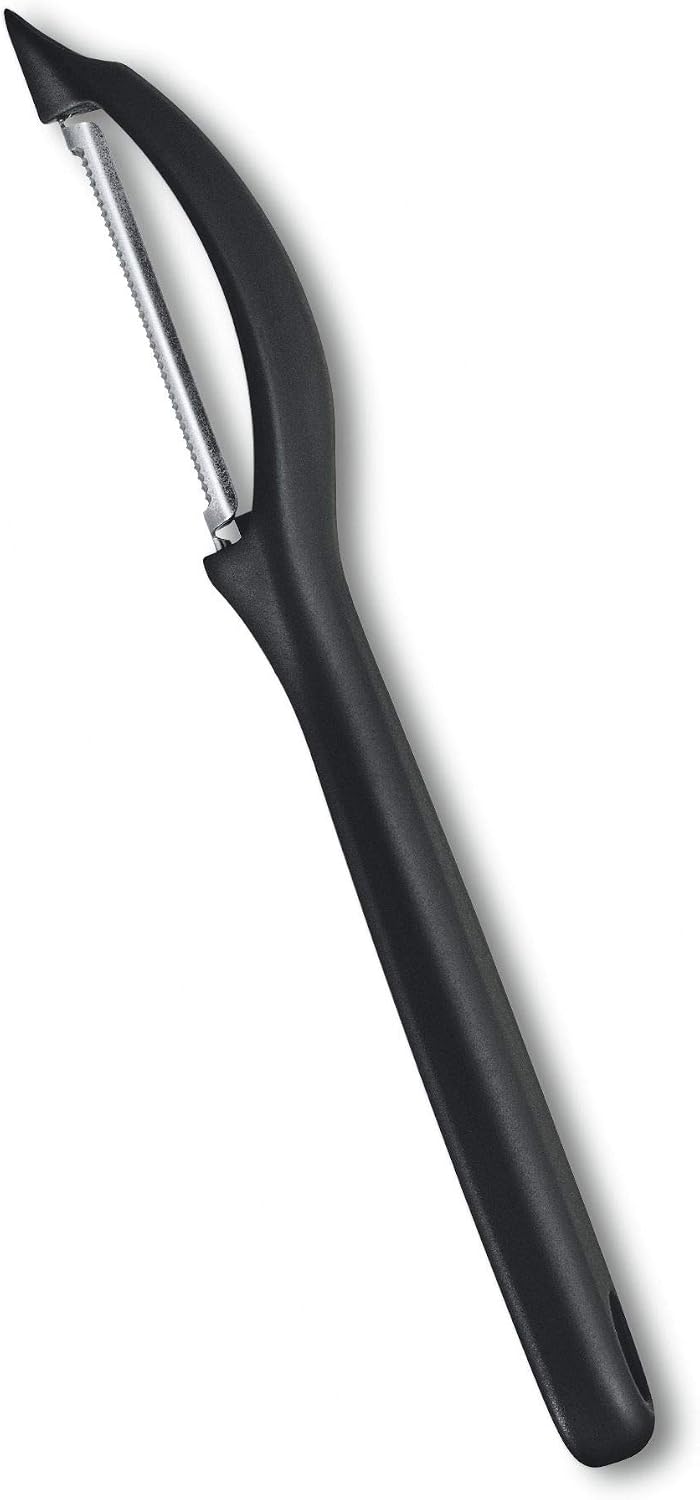 Victorinox Swiss Army Black Lightweight Serrated Stainless Steel Peeler, 1 Cup (7.6075)