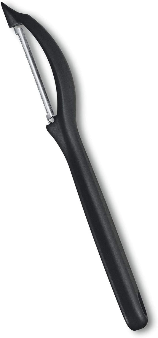Victorinox Swiss Army Black Lightweight Serrated Stainless Steel Peeler, 1 Cup (7.6075)