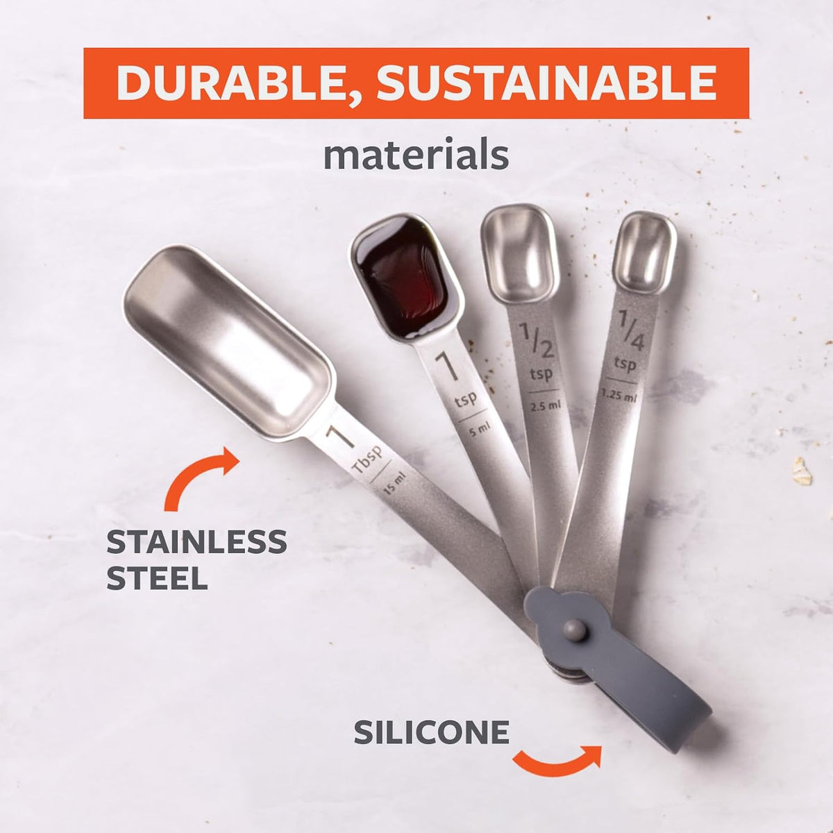 Full Circle Level Up Precision Stainless Steel Measuring Spoons
