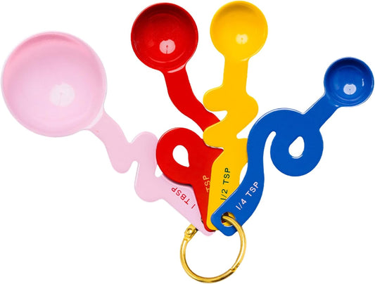 ban.do Colorblock Measuring Spoon Set, 4-Piece Steel Set