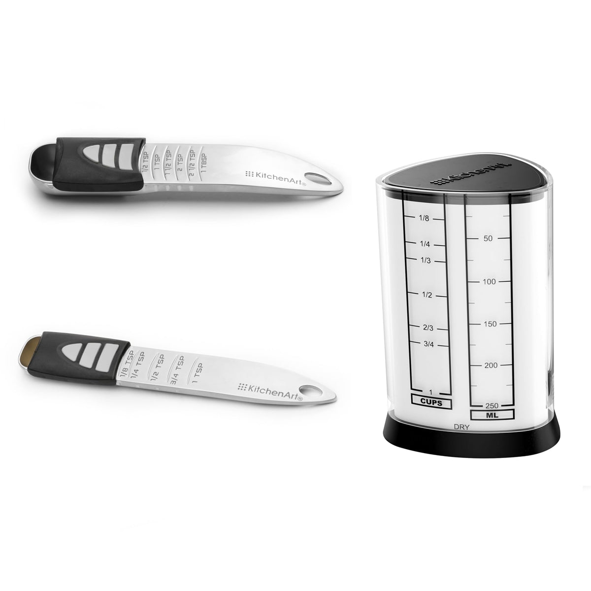 KitchenArt Stainless Steel Pro Sliding Adjust-A-Tablespoon and Teaspoon Set