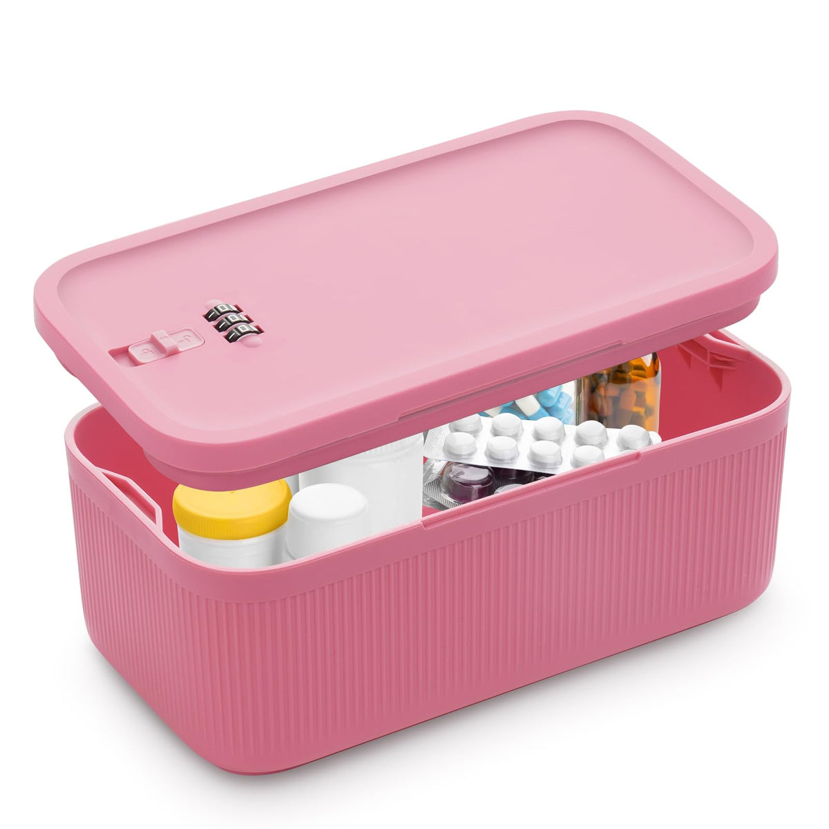Upgraded Taller Lock Box for Medication, Phone Jail & Snacks – Large Lockable Storage Box with 3-Digit Combination Lock, Food-Safe BPA-Free Plastic– Medicine Lock Box for Home, Fridge, Travel