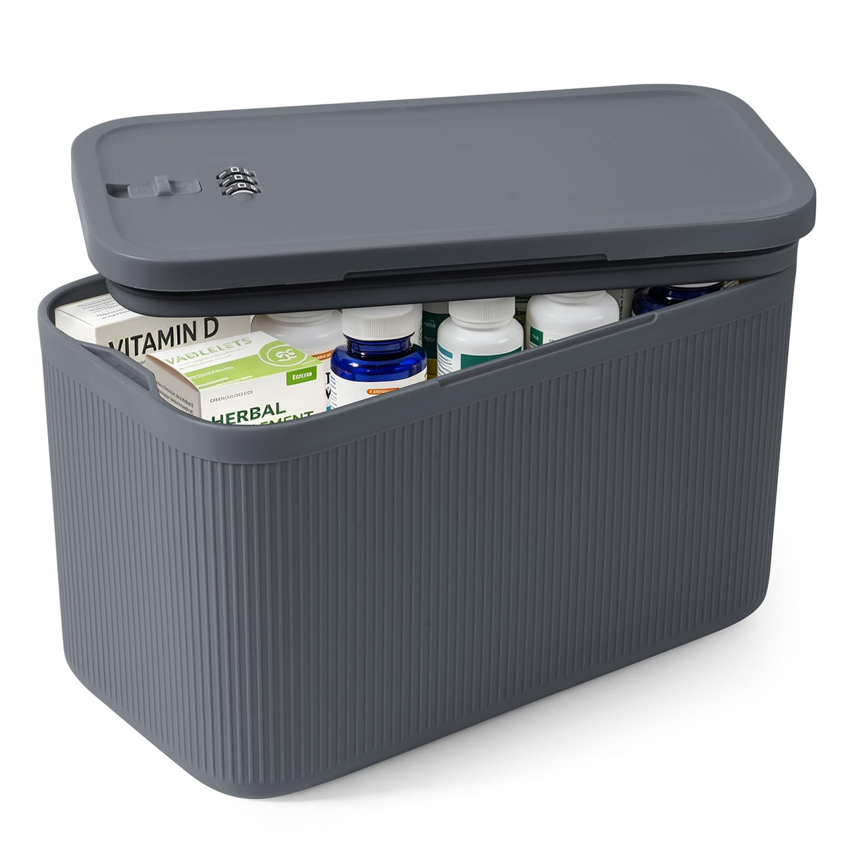 Medication Lock Box with Combination Lock, Keyless Small Box for Fridge Pills Phone Medicine - Home Office Travel Dorm