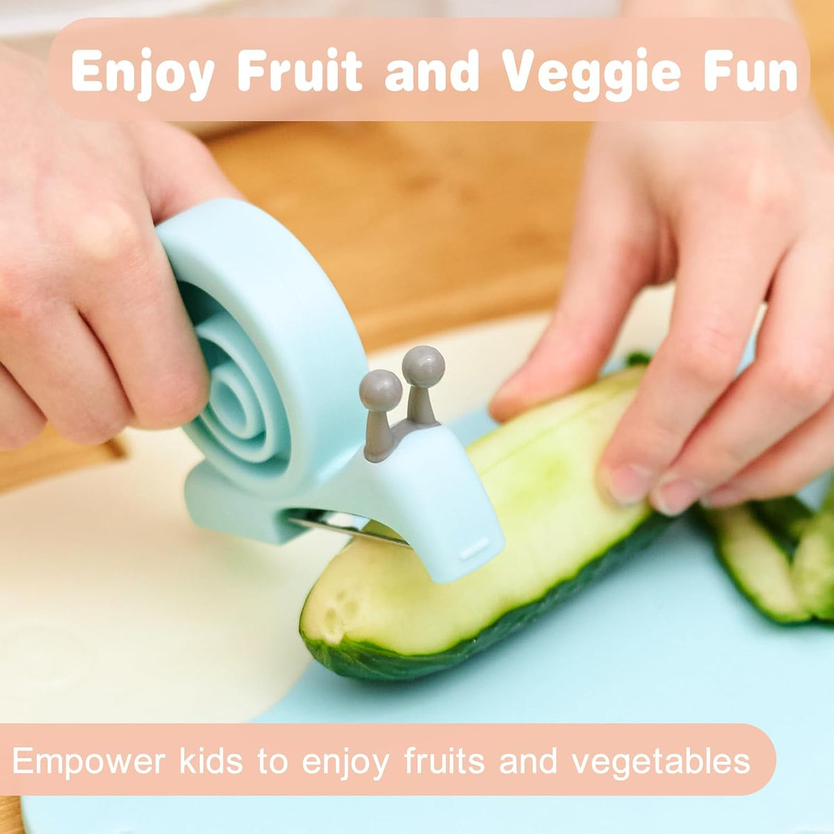 Kibbidea Vegetable Peeler, Kids Potato Fruit Peeler for Kitchen (Blue)