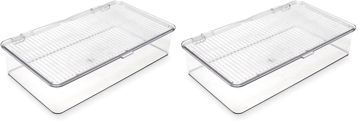 Isaac Jacobs Medium Stackable Organizer Bin (10.75”x6.5”x3.7”)