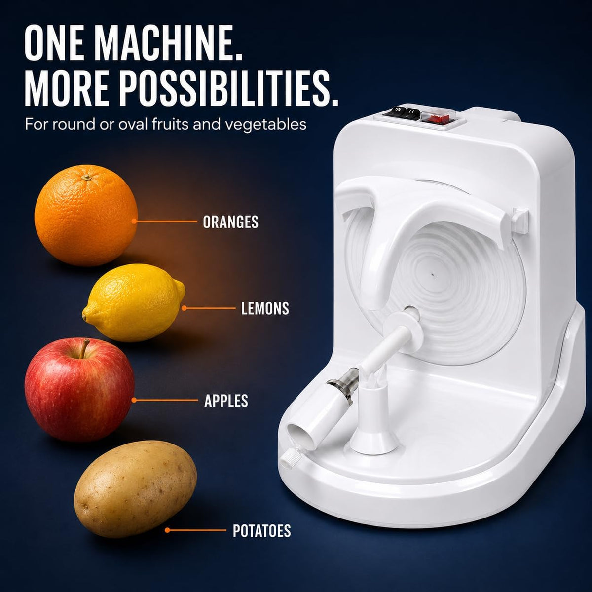 Electric Fruit & Vegetable Peeler, Automatic Countertop Machine