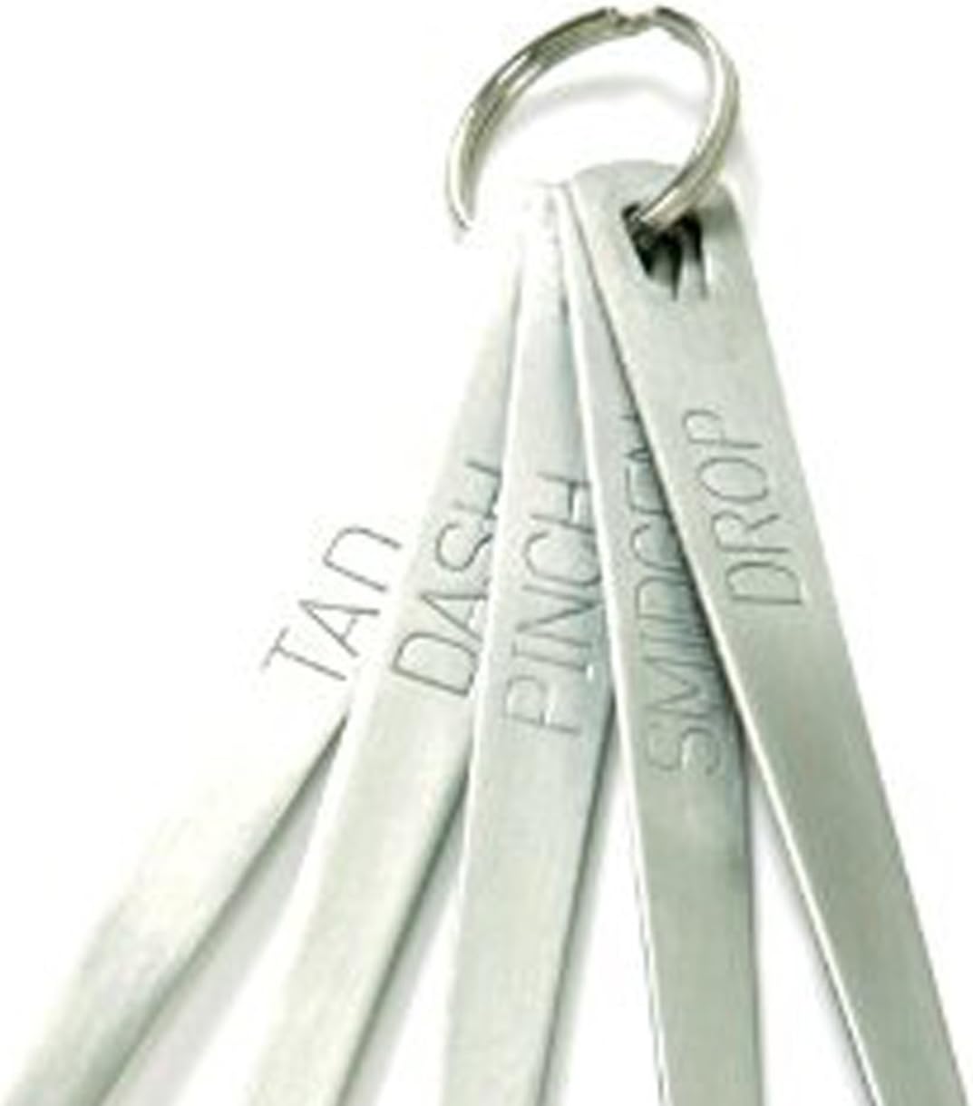 Norpro Mini Stainless Steel Measuring Spoons, Set of 5 (tad, dash, pinch, smidgen and drop), 5" x .5" x .5"